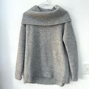 LOFT Cowl Neck Sweater Women’s M Gray Turtleneck Pullover